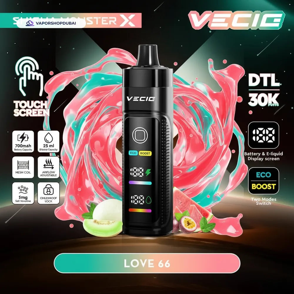 Vecig Shisha Monster X 30K DTL Disposable Hookah Vape In UAE