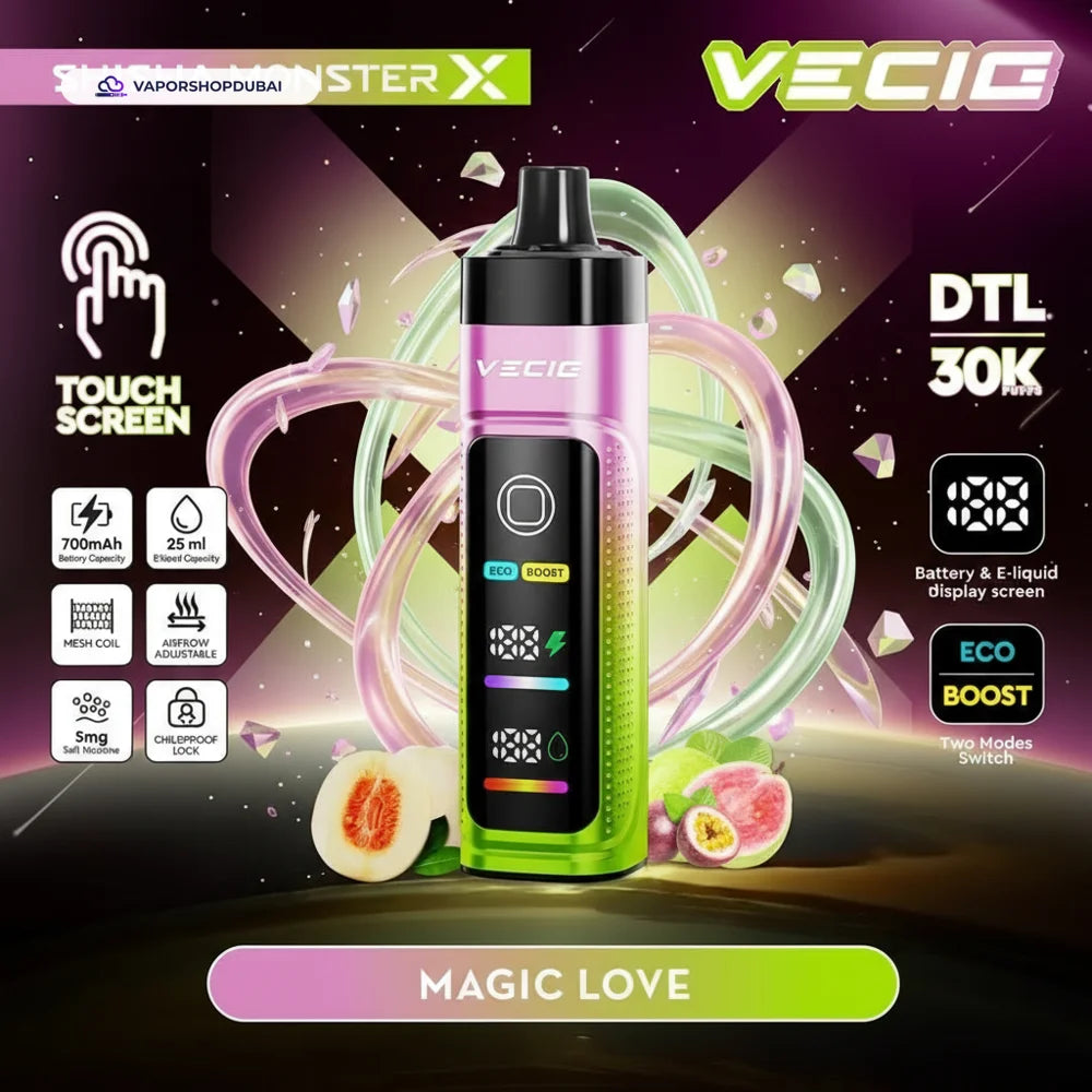 Vecig Shisha Monster X 30K DTL Disposable Hookah Vape In UAE