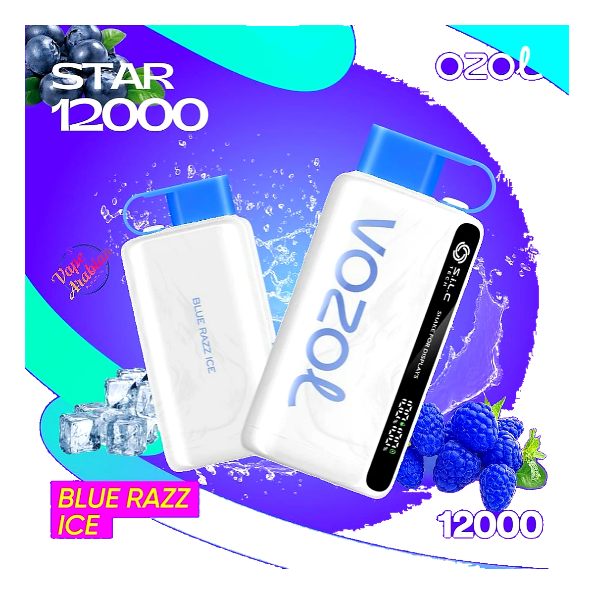 VOZOL STAR 12000 Puffs Disposable Kit In UAE blue-razz-ice UAE