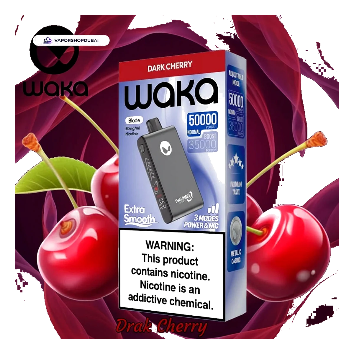 WAKA Blade 50000 Puffs Dubai — Tri-Mesh, Blade & Stealth Mode | AED 55