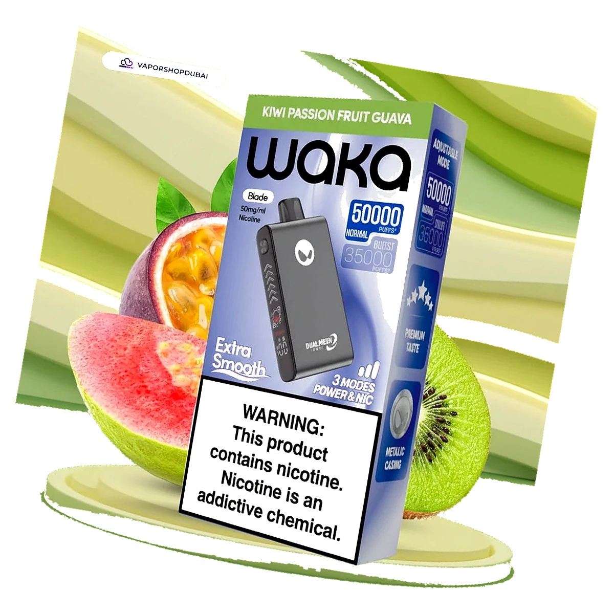 WAKA Blade 50000 Puffs Dubai — Tri-Mesh, Blade & Stealth Mode | AED 55