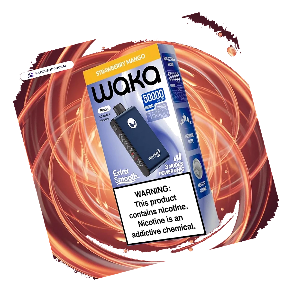 WAKA Blade 50000 Puffs Dubai — Tri-Mesh, Blade & Stealth Mode | AED 55