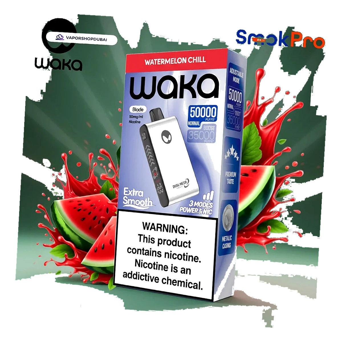 WAKA Blade 50000 Puffs Dubai — Tri-Mesh, Blade & Stealth Mode | AED 55