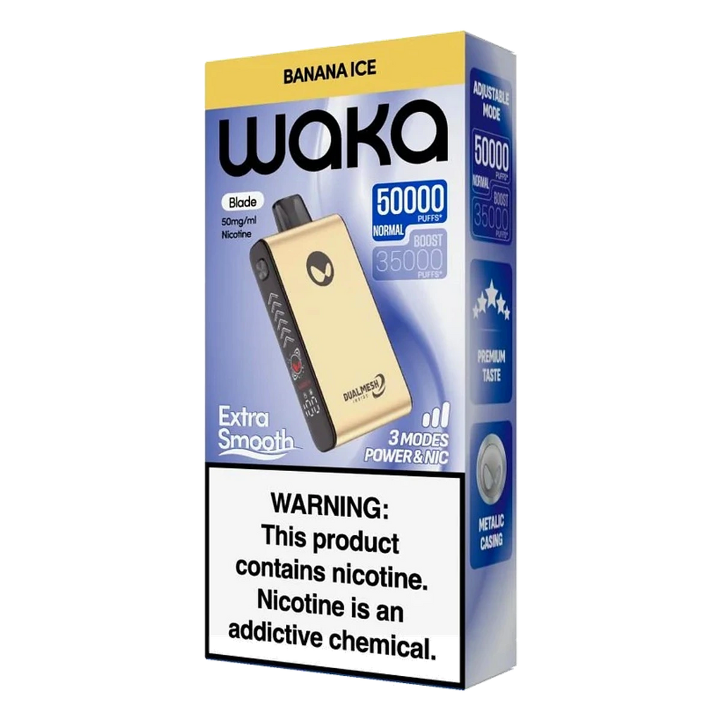 WAKA Blade 50000 Puffs Tri-Mesh Blade & Stealth Mode Banana Ice UAE | Emirates Vapor