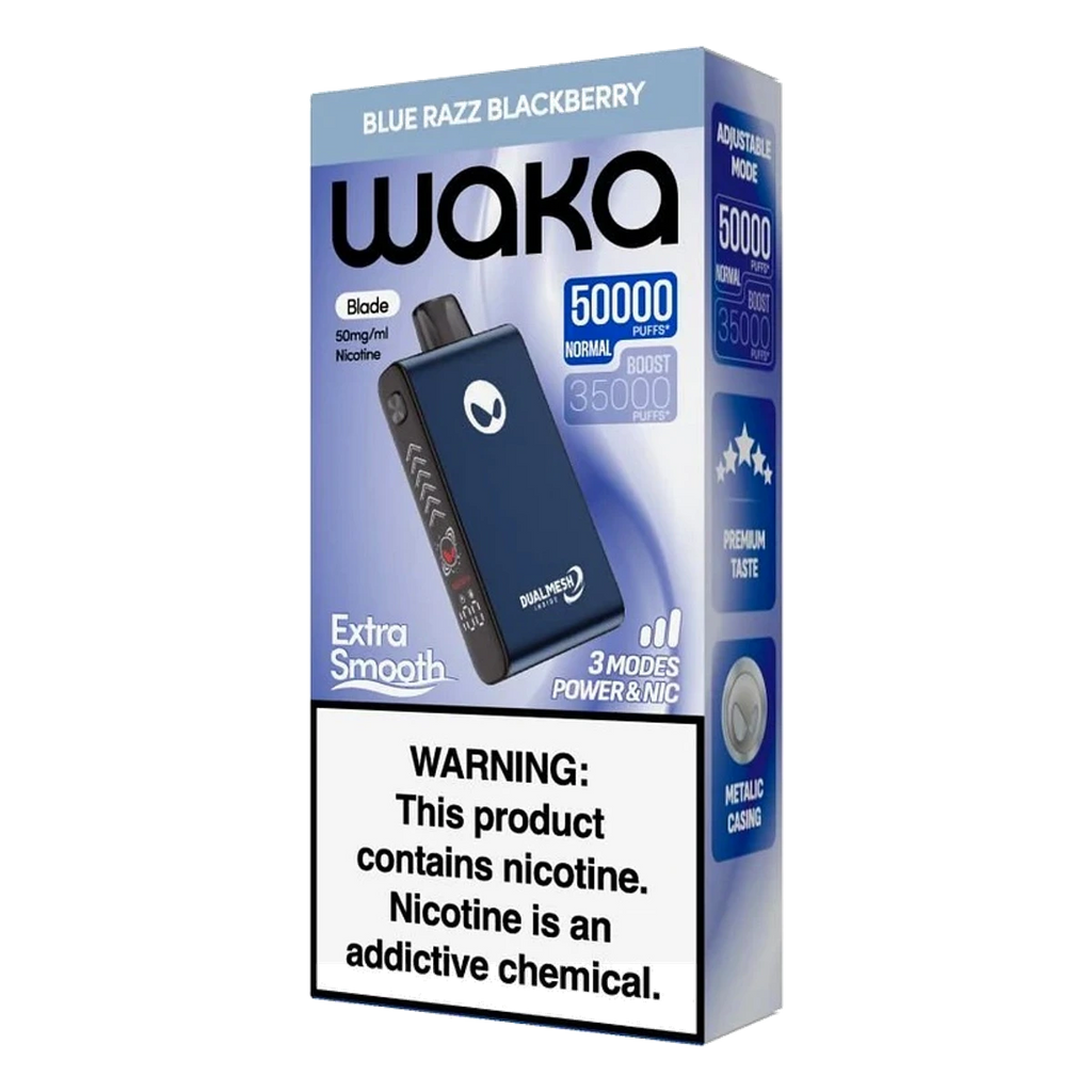 WAKA Blade 50000 Puffs Tri-Mesh Blade & Stealth Mode Blue Razz Blackberry UAE | Emirates Vapor