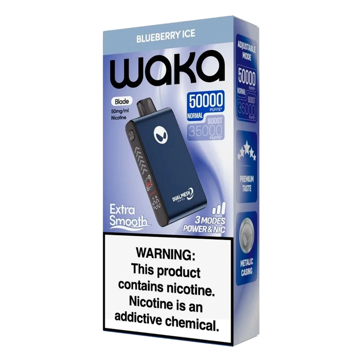 WAKA Blade 50000 Puffs Tri-Mesh Blade & Stealth Mode Blueberry Ice UAE | Emirates Vapor