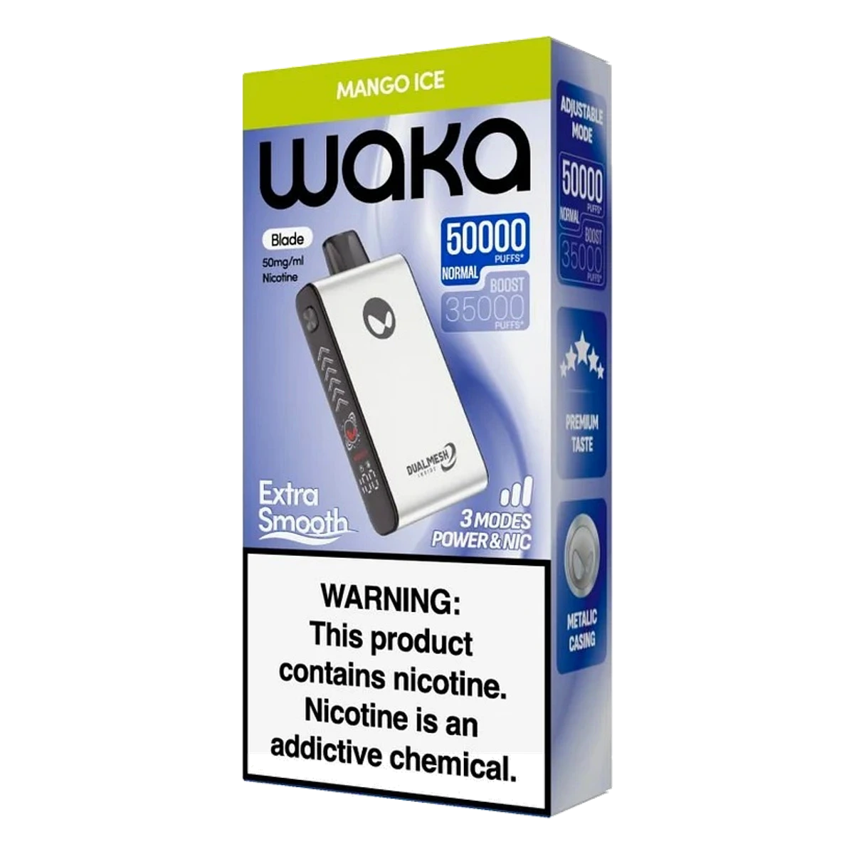 WAKA Blade 50000 Puffs Tri-Mesh Blade & Stealth Mode Mango Ice UAE | Emirates Vapor