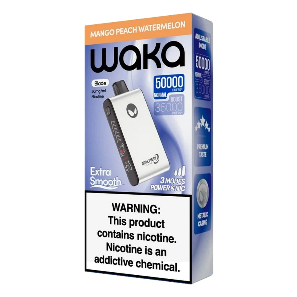 WAKA Blade 50000 Puffs Tri-Mesh Blade & Stealth Mode Mango Peach Watermelon UAE | Emirates Vapor