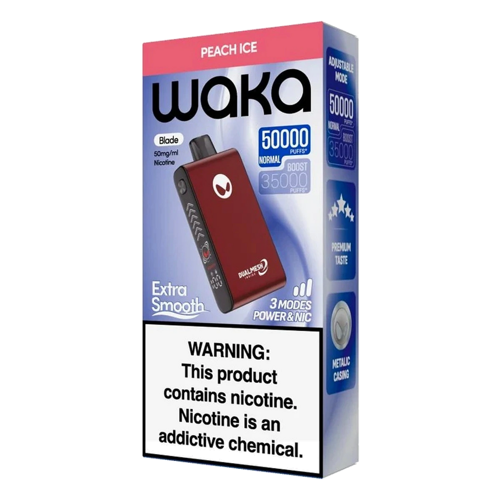 WAKA Blade 50000 Puffs Tri-Mesh Blade & Stealth Mode Peach Ice UAE | Emirates Vapor