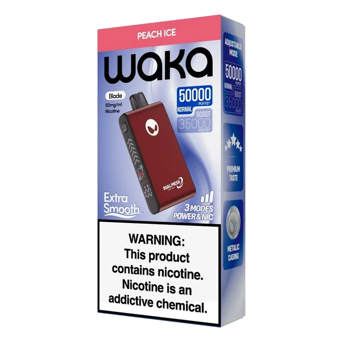 WAKA Blade 50000 Puffs Tri-Mesh Blade & Stealth Mode Peach Ice UAE | Emirates Vapor