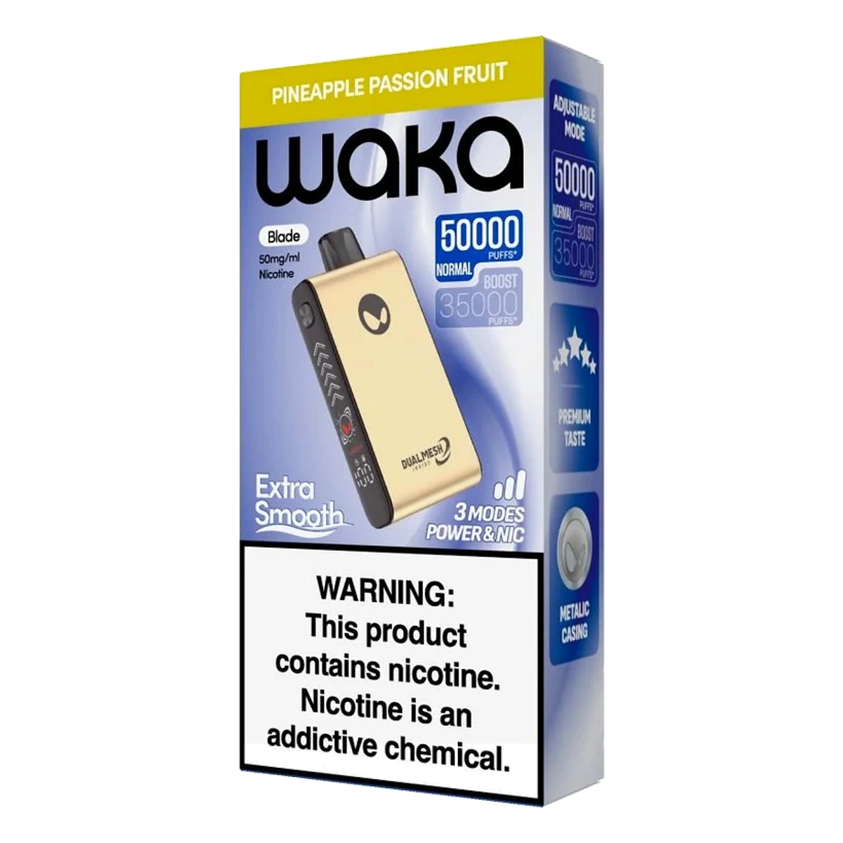 WAKA Blade 50000 Puffs Tri-Mesh Blade & Stealth Mode Pineapple Passion Fruit UAE | Emirates Vapor