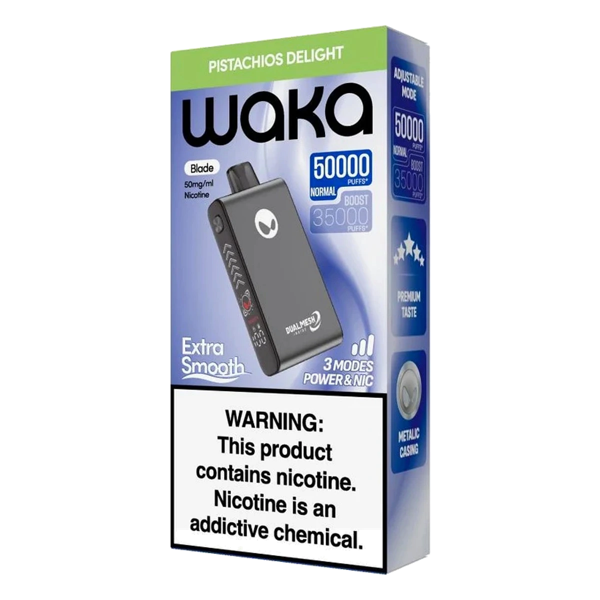 WAKA Blade 50000 Puffs Tri-Mesh Blade & Stealth Mode Pistachios Delight UAE | Emirates Vapor