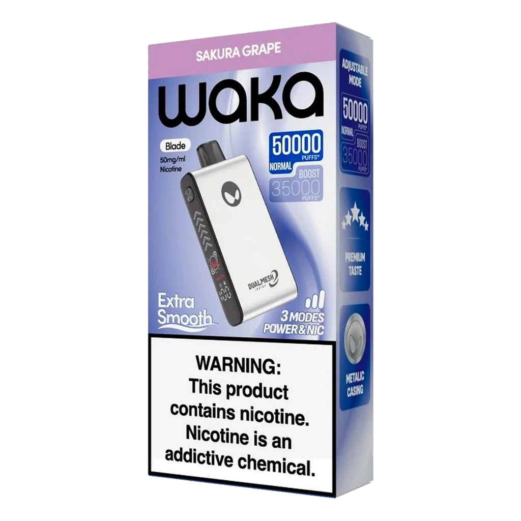 WAKA Blade 50000 Puffs Tri-Mesh Blade & Stealth Mode Sakura Grape UAE | Emirates Vapor