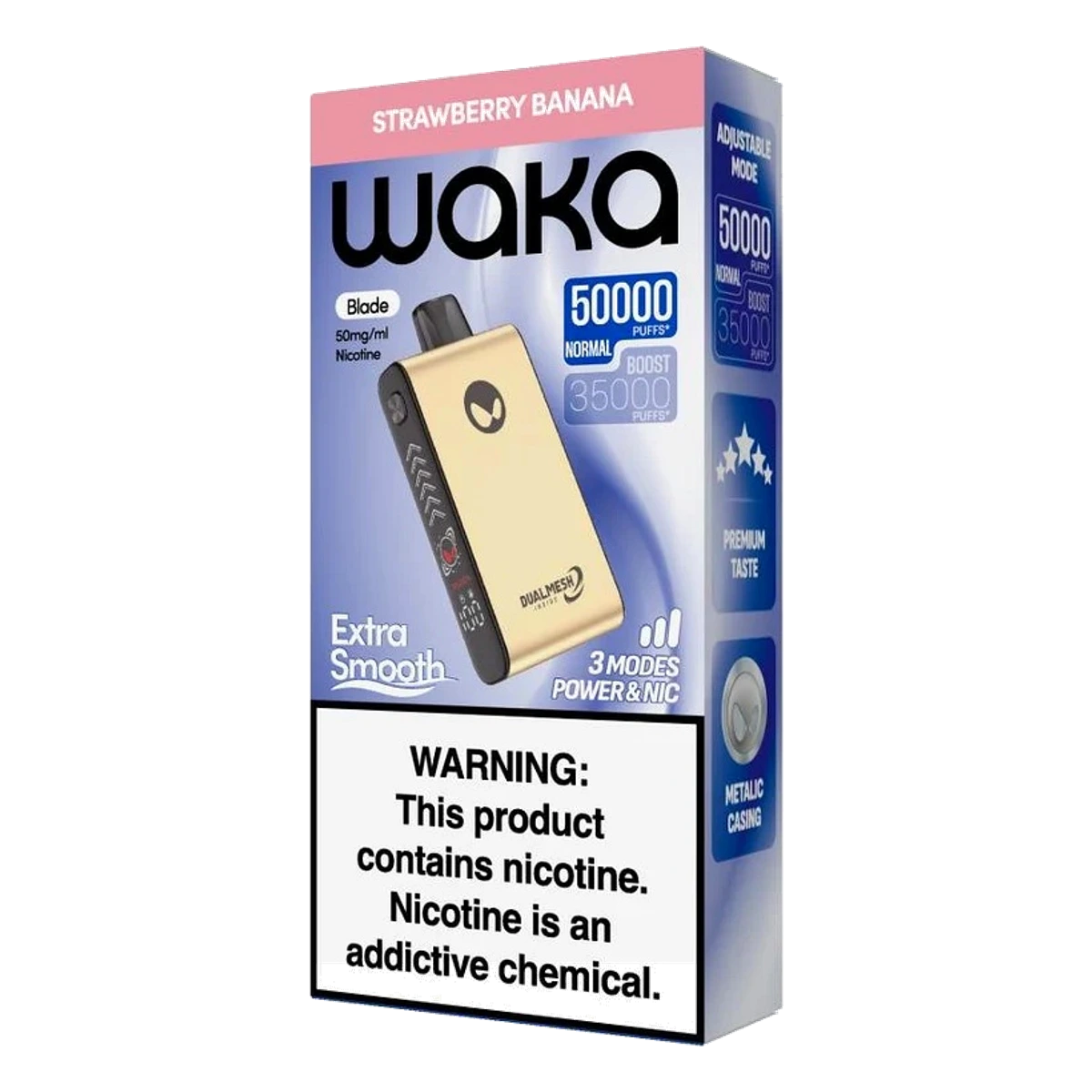 WAKA Blade 50000 Puffs Tri-Mesh Blade & Stealth Mode Strawberry Banana UAE | Emirates Vapor