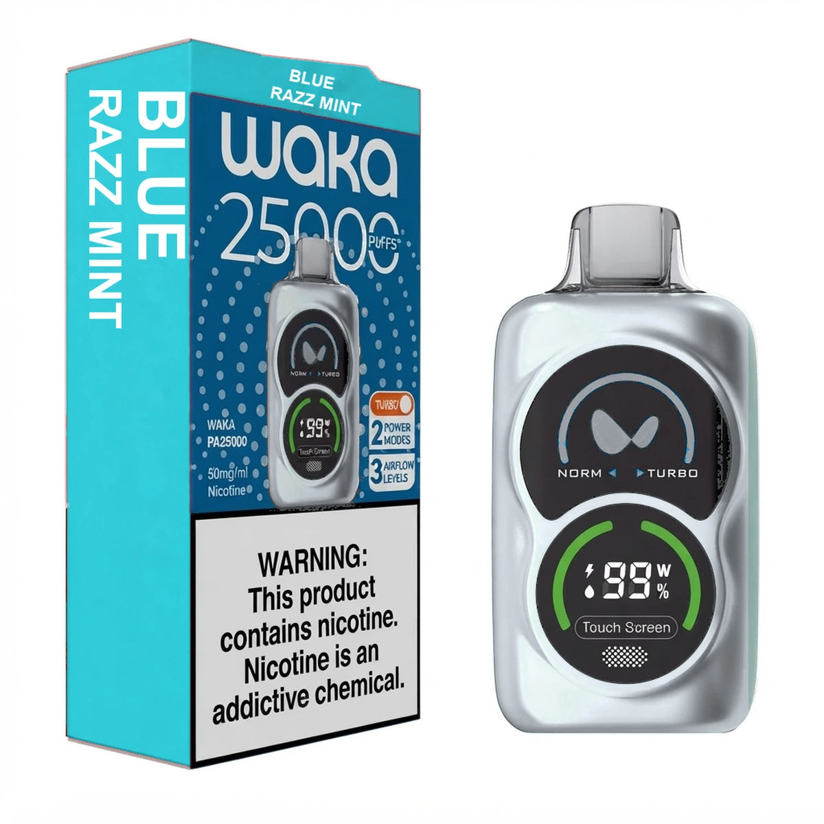 Waka PA25000 Puffs Blue Razz Mint Disposable Vape UAE
