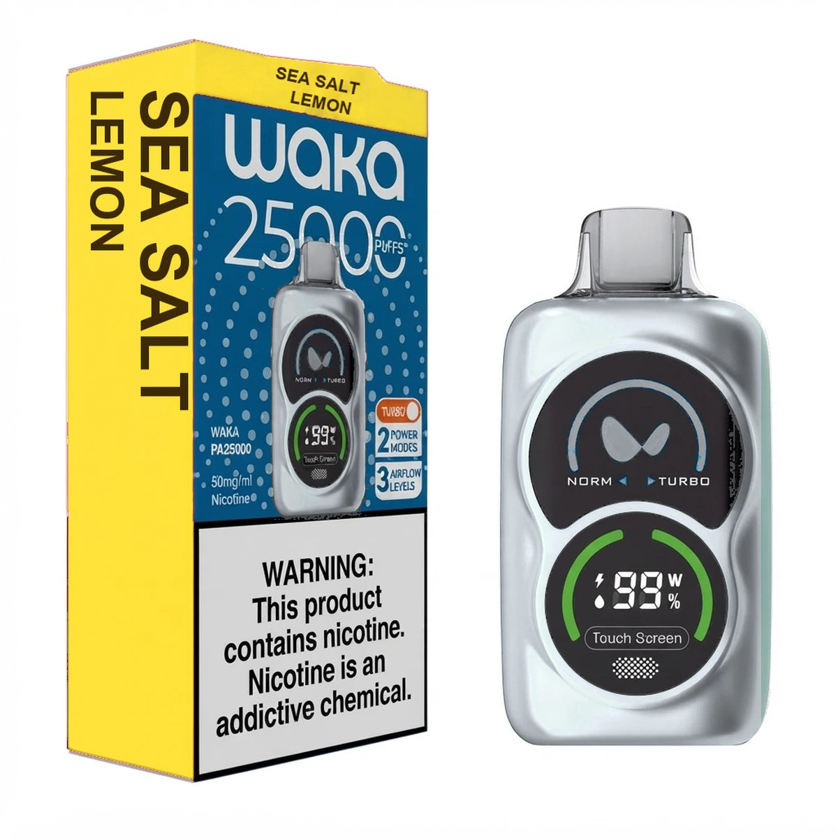 Waka PA25000 Puffs Sea Salt Lemon Disposable Vape UAE