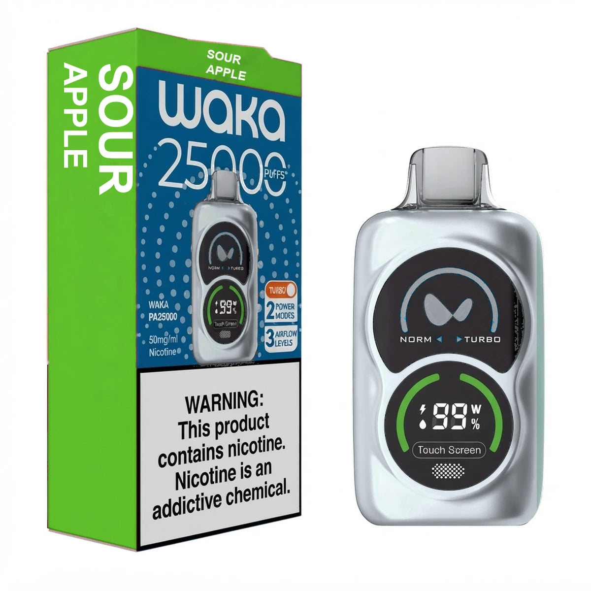 Waka PA25000 Puffs Sour Apple Disposable Vape UAE