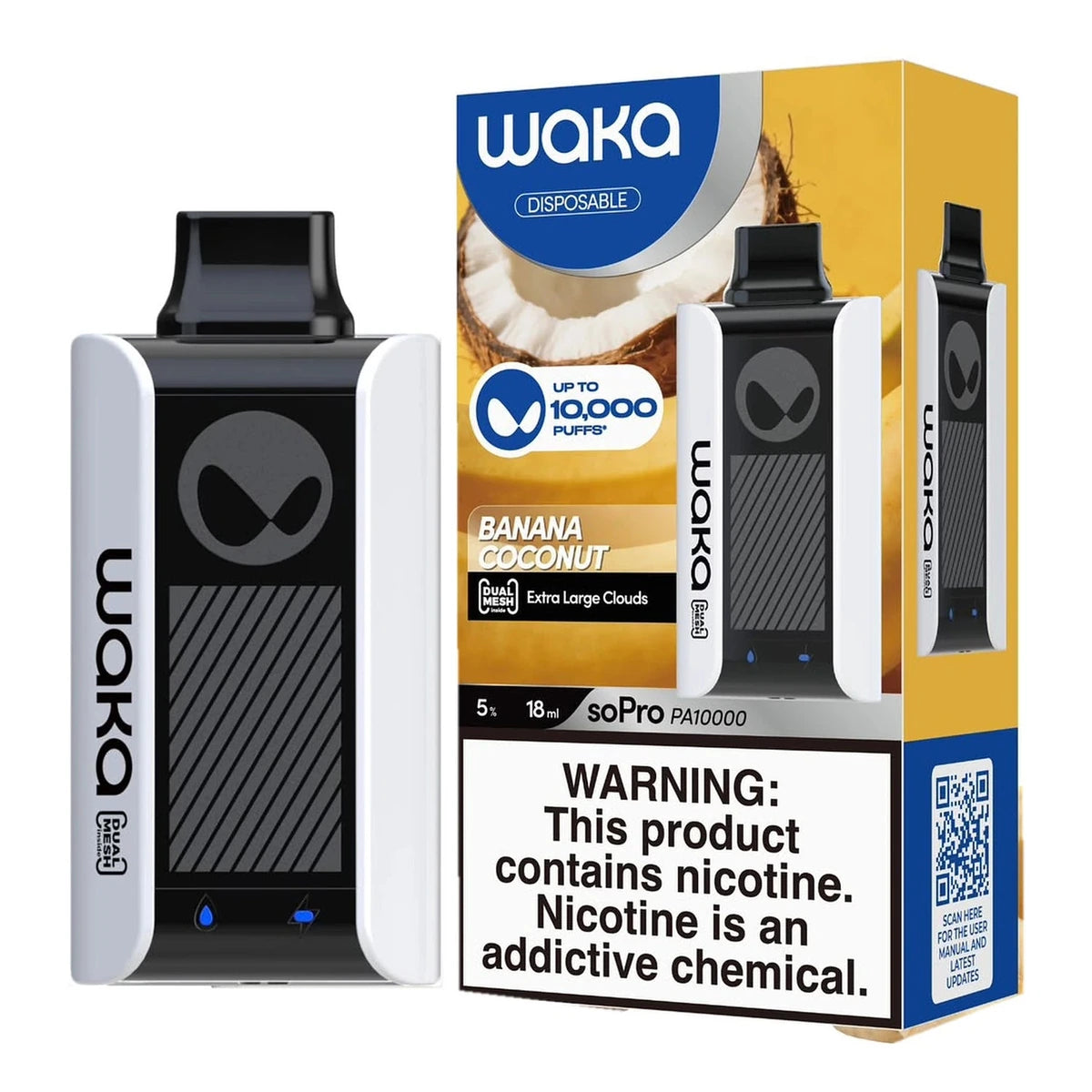 WAKA SoPro PA10000 Puffs 50MG Rechargeable Vape UAE Banana Coconut