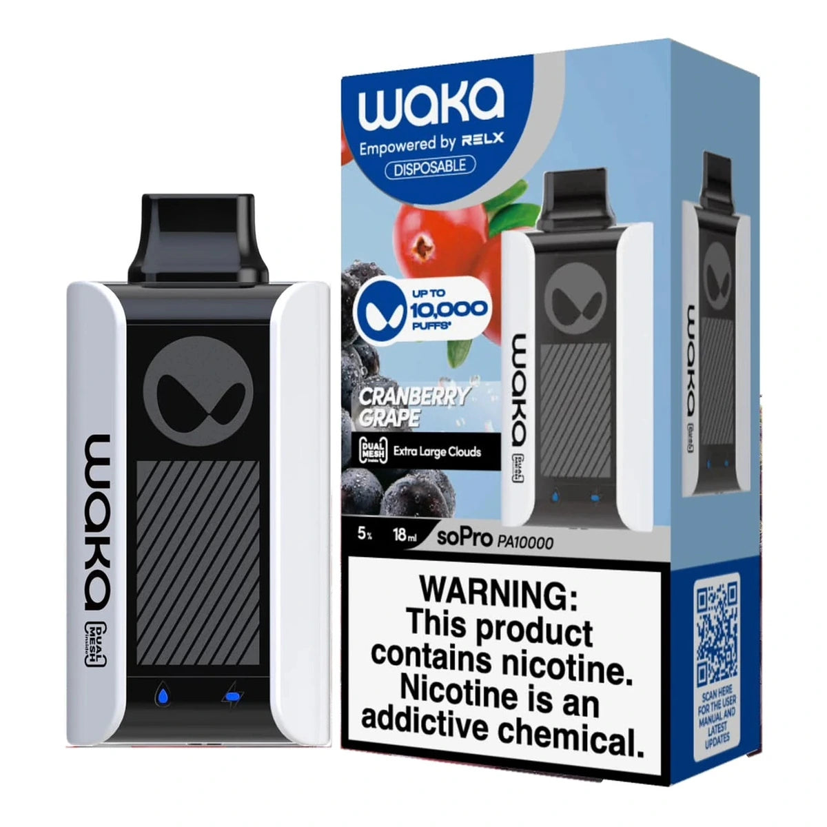 WAKA SoPro PA10000 Puffs 50MG Rechargeable Vape UAE Cranberry Grape