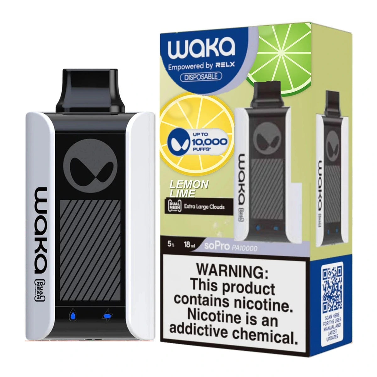 WAKA SoPro PA10000 Puffs 50MG Rechargeable Vape UAE Lemon Lime