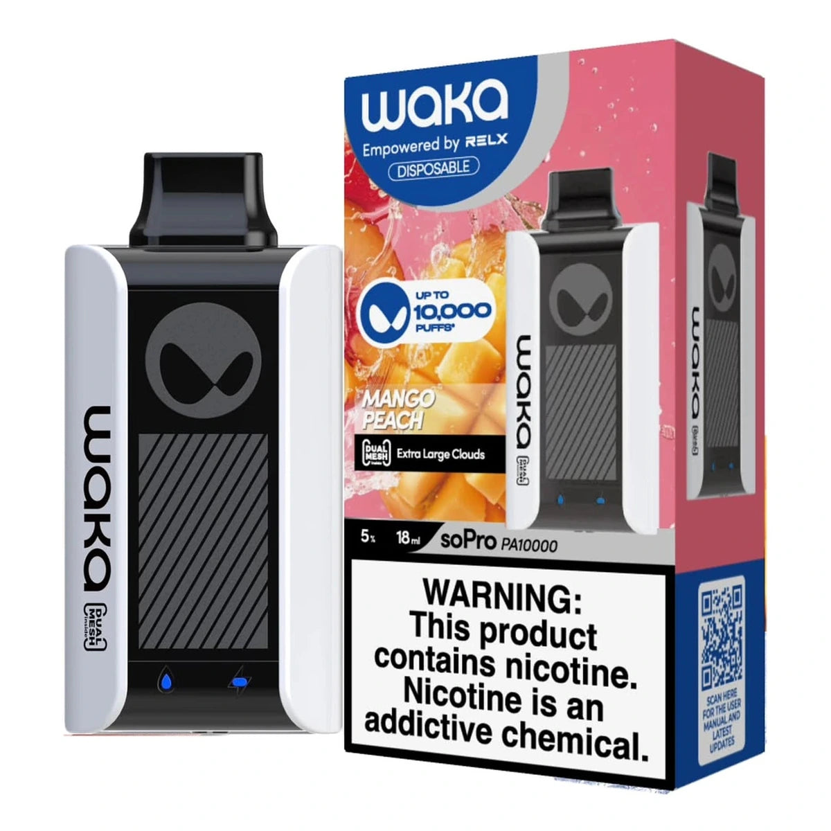 WAKA SoPro PA10000 Puffs 50MG Rechargeable Vape UAE Mango Peach